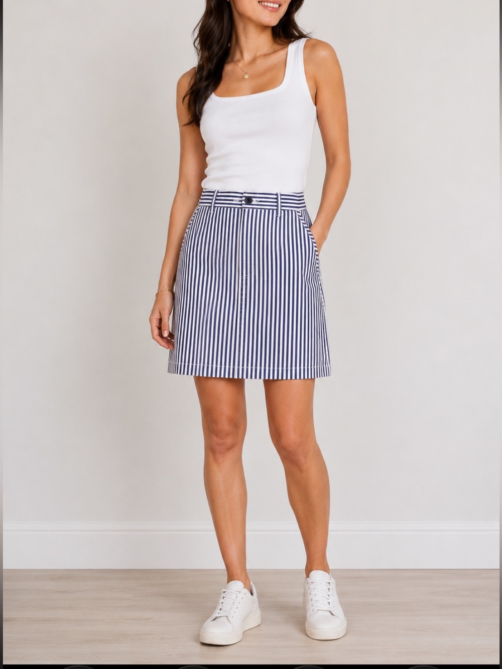 Talbots blue & white striped skirt Size 4P